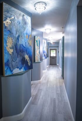 Dental Lobby Area with beautiful painting at dentist office near you